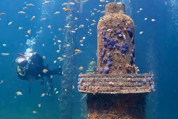 lighthouse underwater sculpture