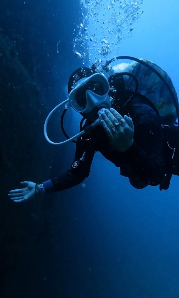 a person in a swimming pool